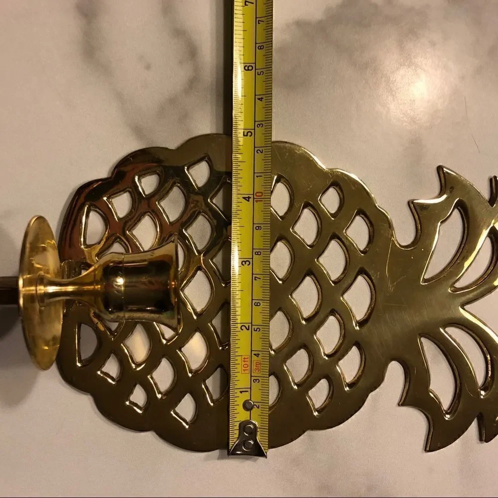 Vintage Gold Pineapple Wall Candle Holder Sconce